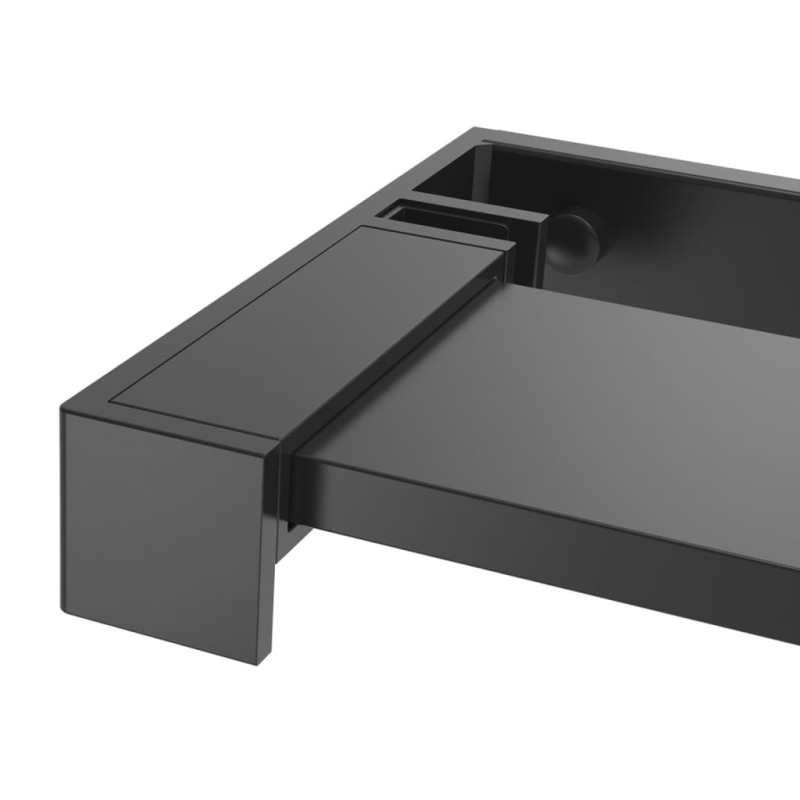 Produktbild för Duschhylla för duschvägg svart 100 cm gjuten aluminium