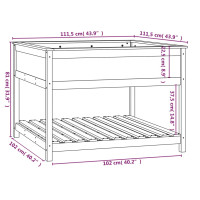 Produktbild för Odlingslåda med hylla svart 111,5x111,5x81 cm massiv furu