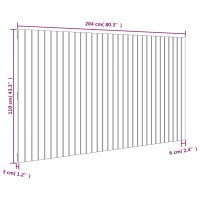 Produktbild för Väggmonterad huvudgavel vit 204x3x110 cm massiv furu