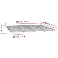 Produktbild för Sängram 160x200 cm massiv furu