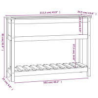 Produktbild för Odlingslåda med hylla grå 111,5x34,5x81 cm massiv furu