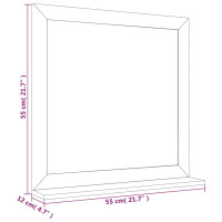 Produktbild för Väggspegel 55x55 cm massivt valnötsträ