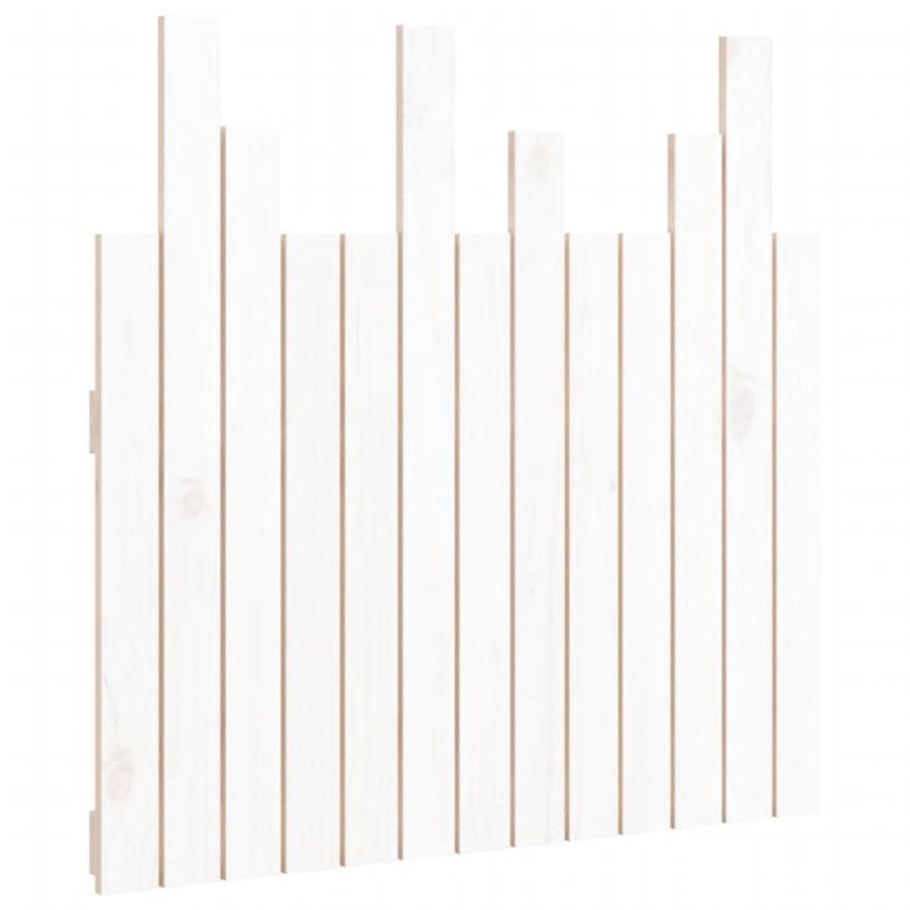 Produktbild för Väggmonterad huvudgavel vit 82,5x3x80 cm massiv furu