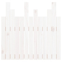 Produktbild för Väggmonterad huvudgavel vit 82,5x3x80 cm massiv furu