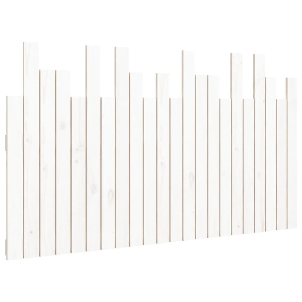 Produktbild för Väggmonterad huvudgavel vit 140x3x80 cm massiv furu