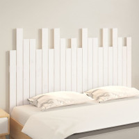 Produktbild för Väggmonterad huvudgavel vit 140x3x80 cm massiv furu