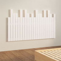 Produktbild för Väggmonterad huvudgavel vit 140x3x80 cm massiv furu