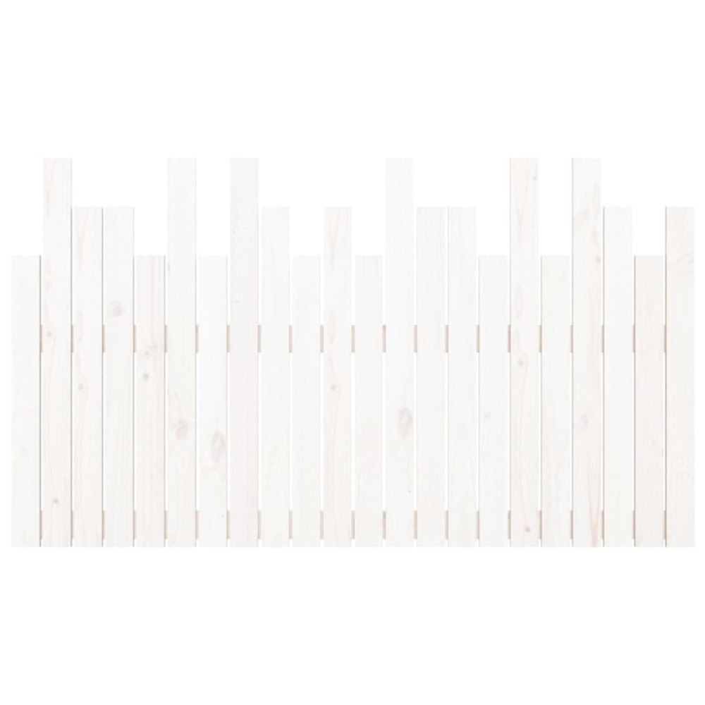 Produktbild för Väggmonterad huvudgavel vit 140x3x80 cm massiv furu