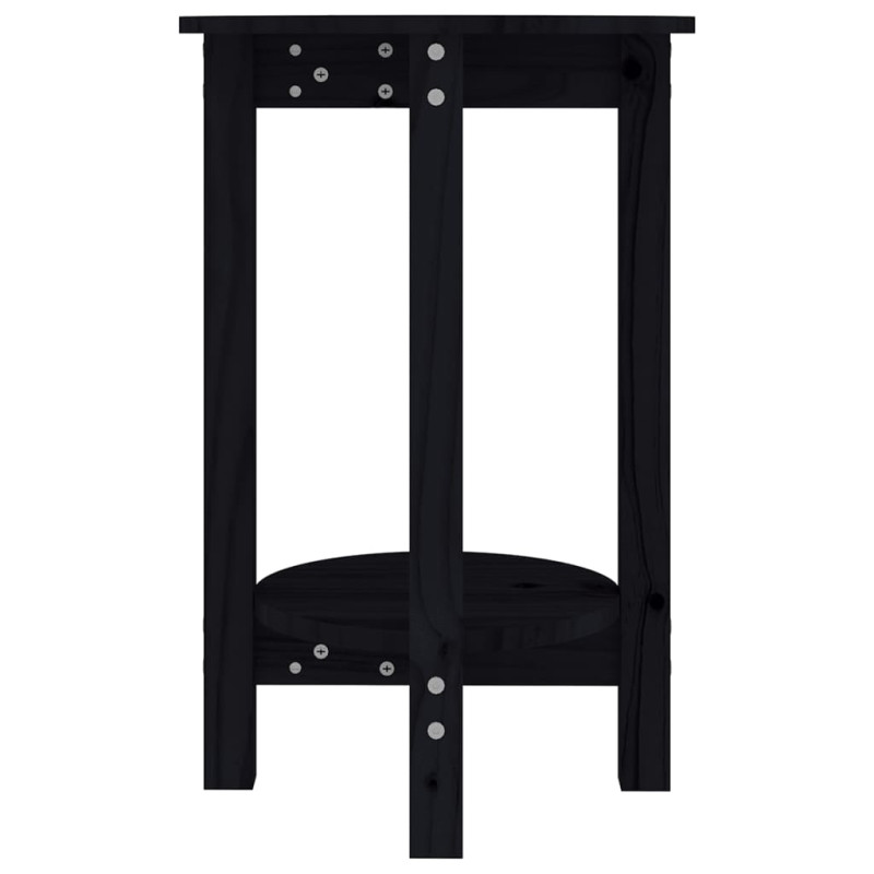 Produktbild för Soffbord svart Ø 40x60 cm massiv furu