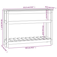 Produktbild för Odlingslåda med hylla svart 111,5x34,5x81 cm massiv furu