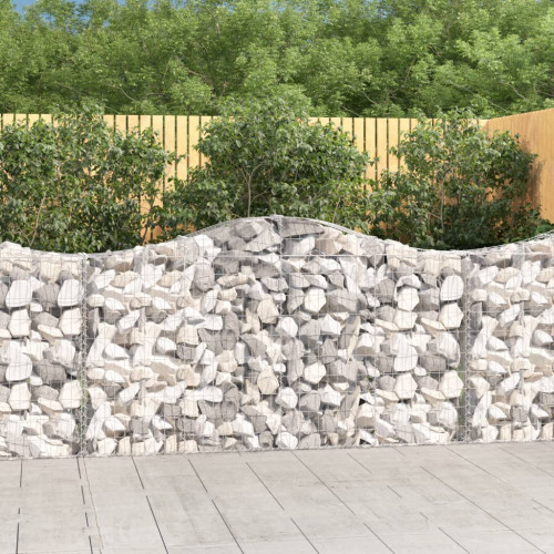 vidaXL Gabion bågformad 200x30x100/120 cm galvaniserat järn