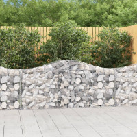 Produktbild för Gabion bågformad 200x30x80/100 cm galvaniserat järn