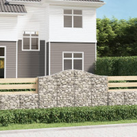 Produktbild för Gabion bågformad 200x30x120/140 cm galvaniserat järn