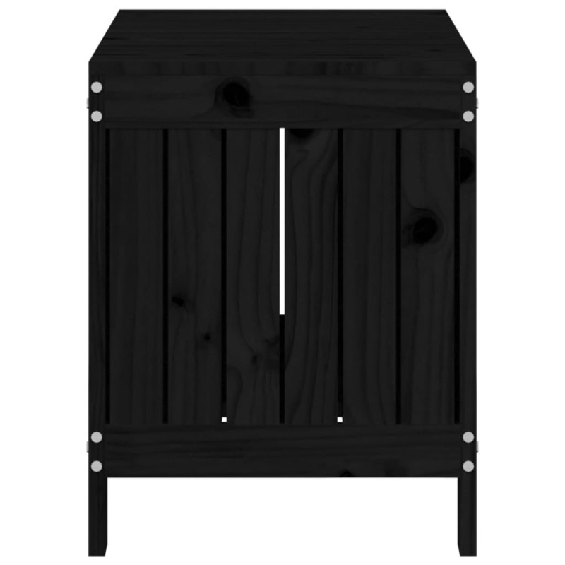 Produktbild för Dynbox svart 76x42,5x54 cm massiv furu