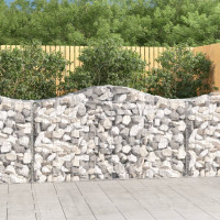 Produktbild för Gabion bågformad 200x50x100/120 cm galvaniserat järn