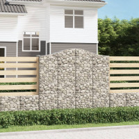 Produktbild för Gabion bågformad 200x50x180/200 cm galvaniserat järn