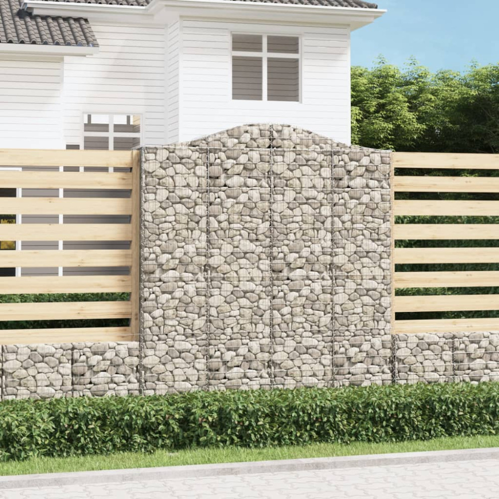 Produktbild för Gabion bågformad 200x30x220/240 cm galvaniserat järn