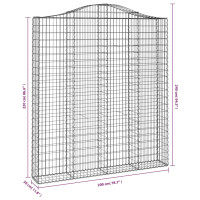 Produktbild för Gabion bågformad 200x30x220/240 cm galvaniserat järn