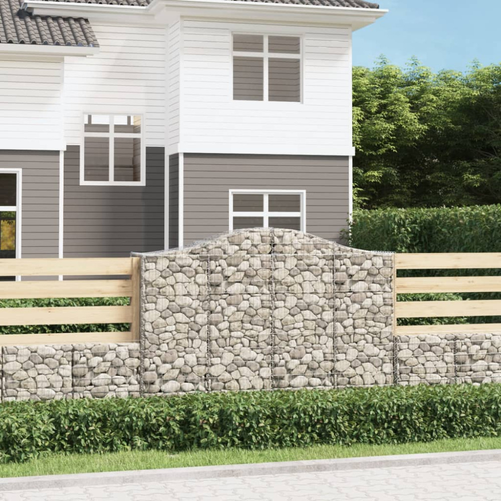 Produktbild för Gabion bågformad 200x50x140/160 cm galvaniserat järn