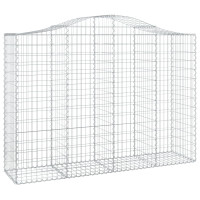Produktbild för Gabion bågformad 200x50x140/160 cm galvaniserat järn