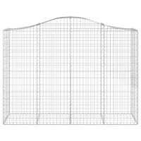 Produktbild för Gabion bågformad 200x50x140/160 cm galvaniserat järn