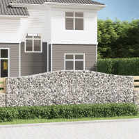 Produktbild för Gabion bågformad 400x30x120/140 cm galvaniserat järn