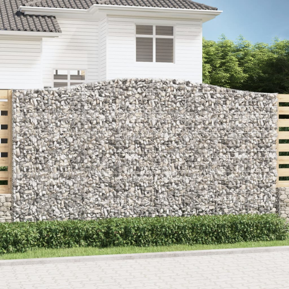 Produktbild för Gabion bågformad 400x30x220/240 cm galvaniserat järn