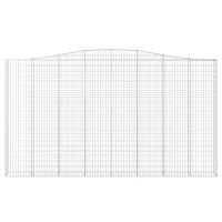 Produktbild för Gabion bågformad 400x30x220/240 cm galvaniserat järn