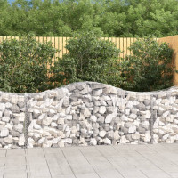 Produktbild för Gabion bågformad 200x50x80/100 cm galvaniserat järn