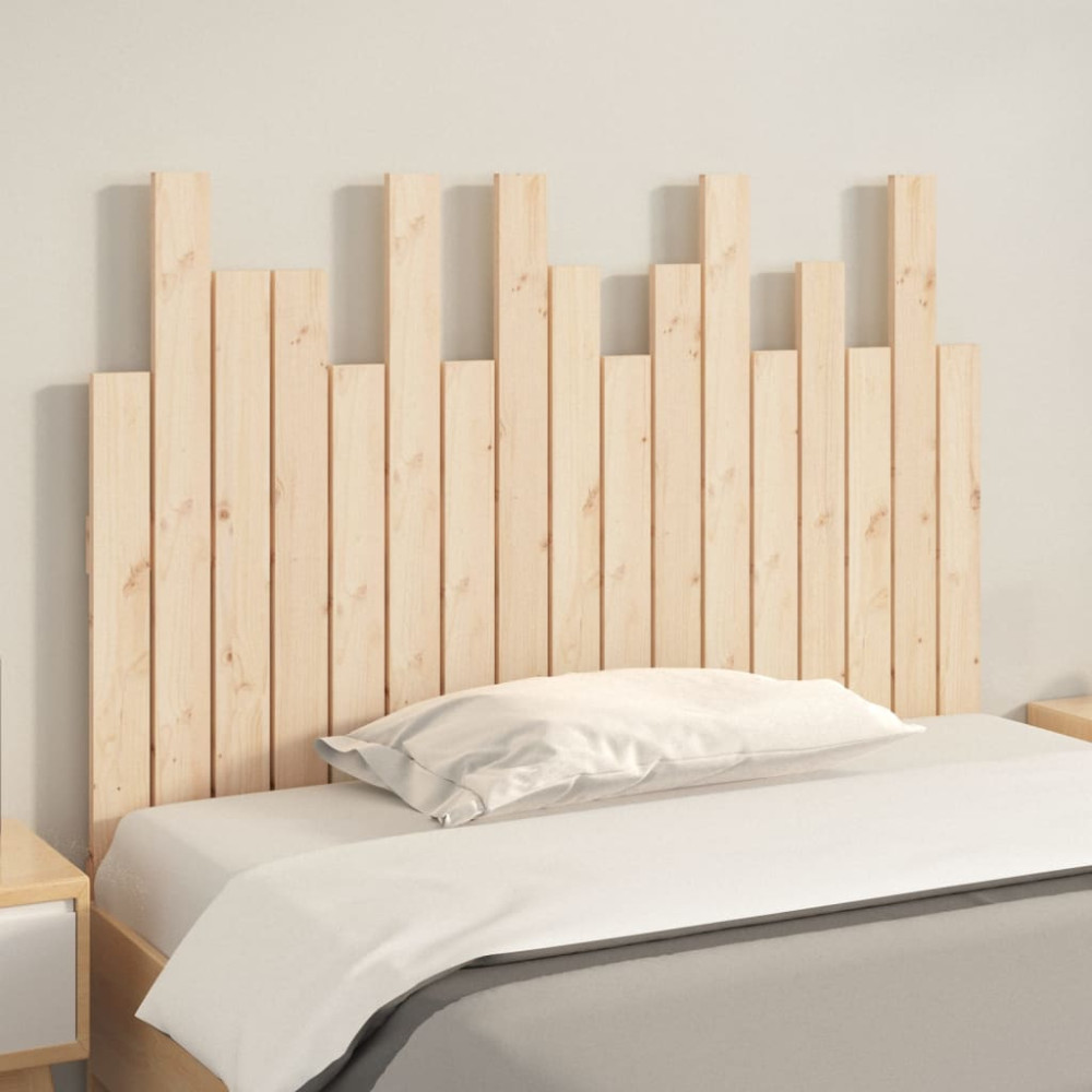Produktbild för Väggmonterad huvudgavel 108x3x80 cm massiv furu