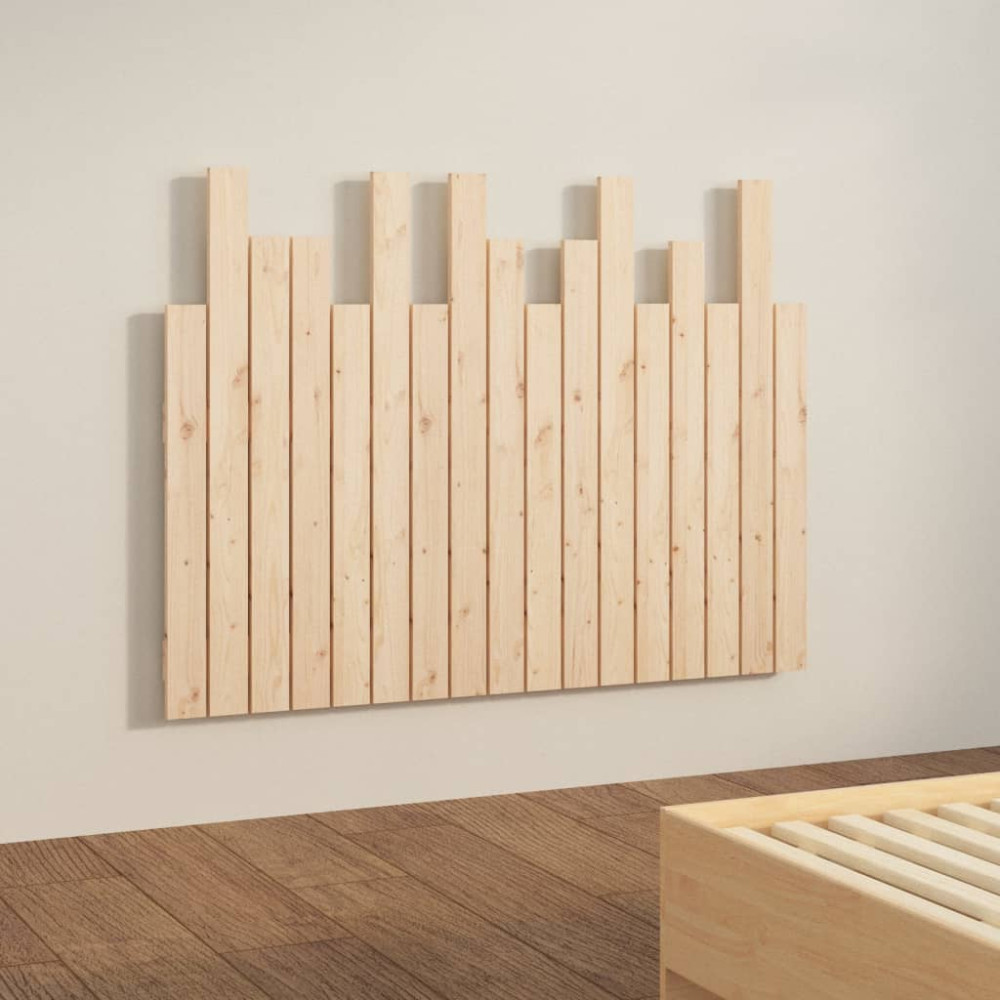 Produktbild för Väggmonterad huvudgavel 108x3x80 cm massiv furu
