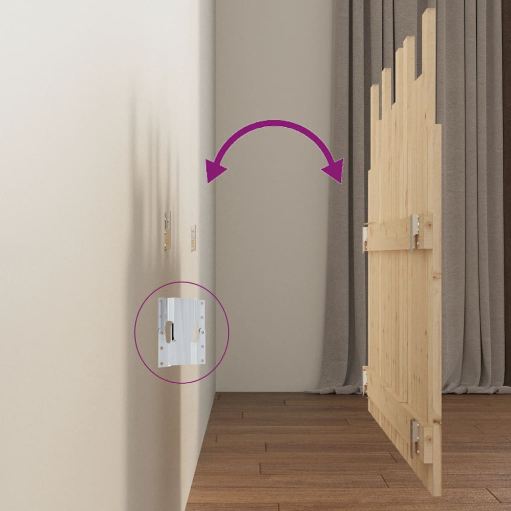 Produktbild för Väggmonterad huvudgavel 108x3x80 cm massiv furu