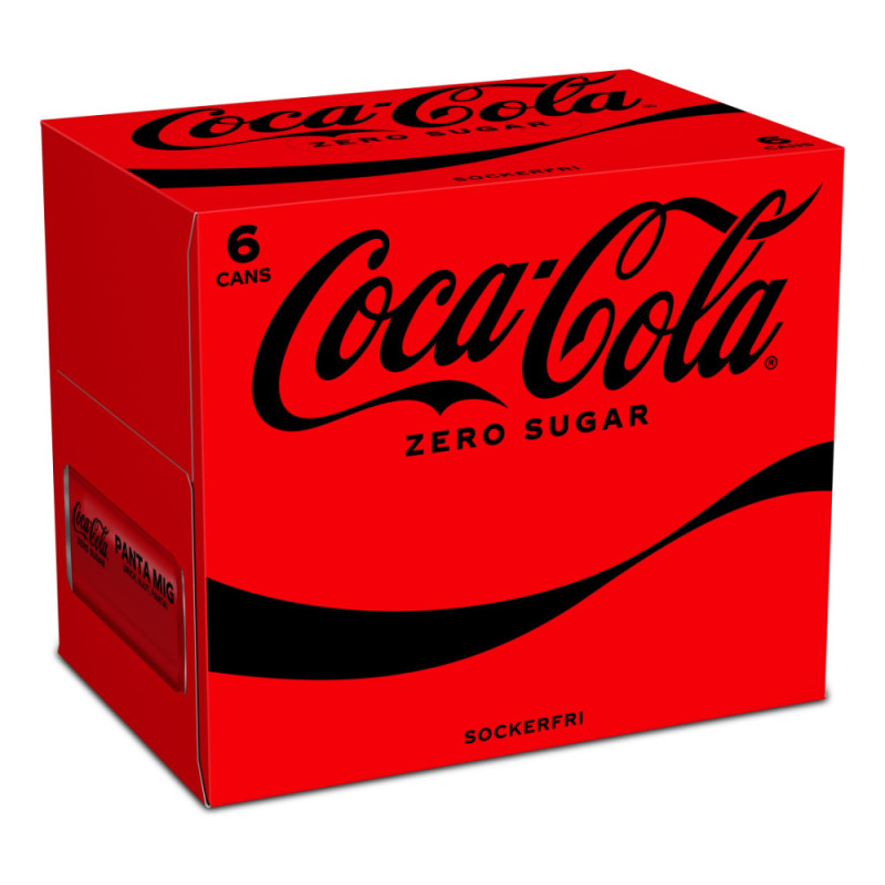 Produktbild för Coca-Cola ZERO 6P 33CL BURK