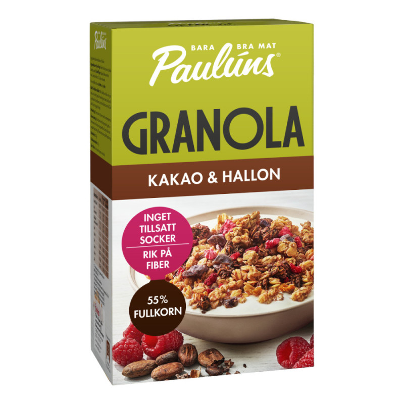 Produktbild för GRANOLA KAKAO & HALLON 450G