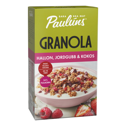 Paulúns Granola Hallon Jordgubb Kokos 450 g