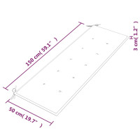 Produktbild för Bataviabänk med grårutig dyna 150 cm massiv teak