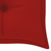 Produktbild för Bataviabänk med röd dyna 150 cm massiv teak