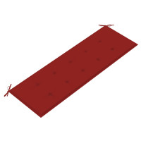 Produktbild för Bataviabänk med röd dyna 150 cm massiv teak