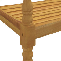 Produktbild för Bataviabänk med beige dyna 150 cm massiv teak