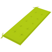 Produktbild för Bataviabänk med ljusgrön dyna 150 cm massiv teak