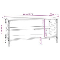 Produktbild för Tv-bänk svart 100x40x50 cm konstruerat trä