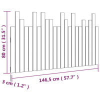 Produktbild för Väggmonterad huvudgavel honungsbrun 146,5x3x80 cm massiv furu