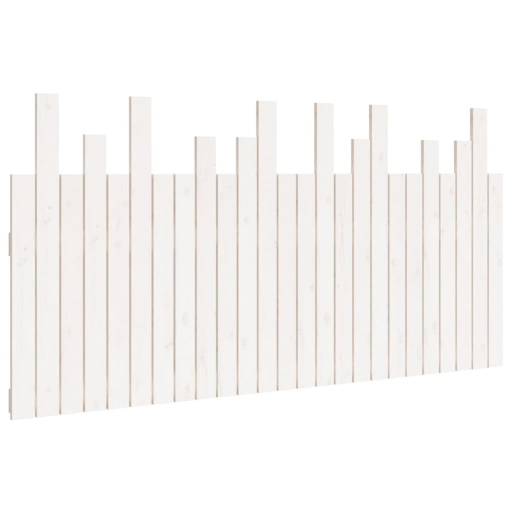 Produktbild för Väggmonterad huvudgavel vit 159,5x3x80 cm massiv furu