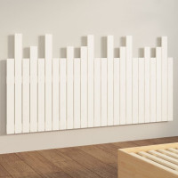 Produktbild för Väggmonterad huvudgavel vit 159,5x3x80 cm massiv furu