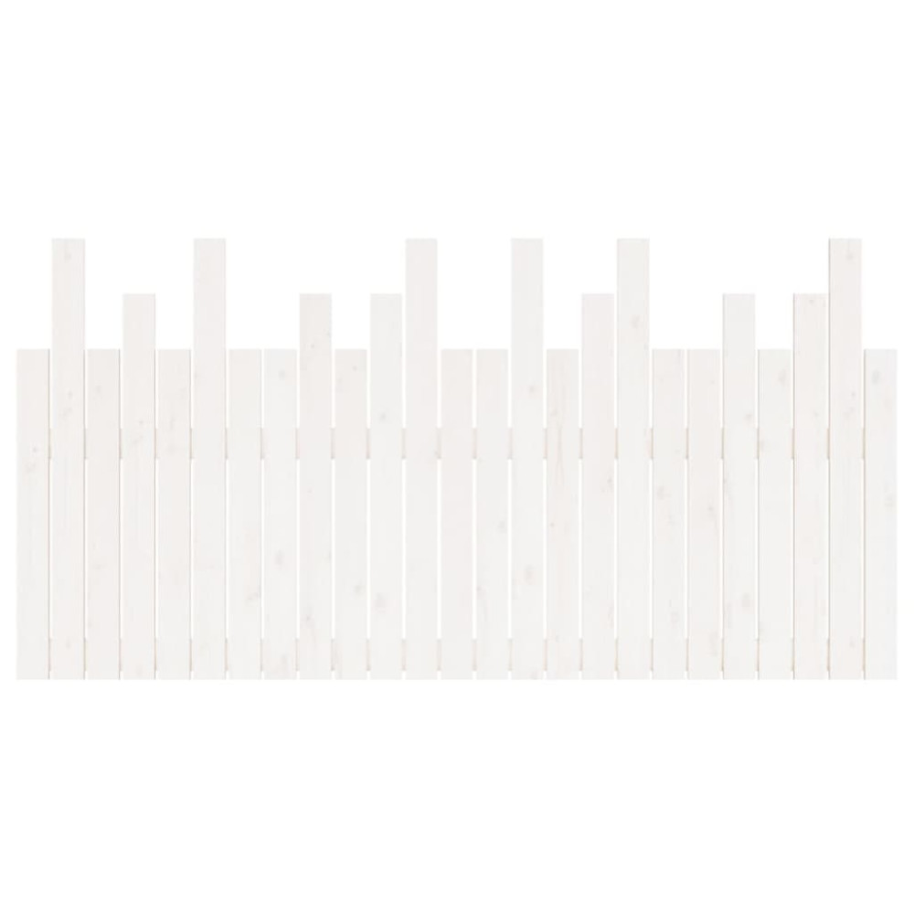 Produktbild för Väggmonterad huvudgavel vit 159,5x3x80 cm massiv furu