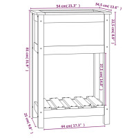 Produktbild för Odlingslåda med hylla vit 54x34,5x81 cm massiv furu