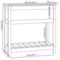 Produktbild för Odlingslåda med hylla svart 82,5x34,5x81 cm massiv furu