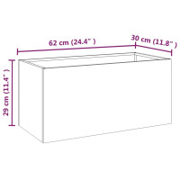Produktbild för Odlingslåda 62x30x29 cm rosttrögt stål