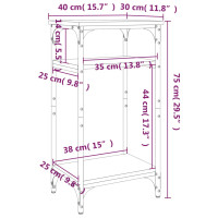 Produktbild för Sidobord svart 40x30x75 cm konstruerat trä