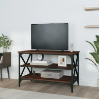 Produktbild för Tv-bänk brun ek 80x40x50 cm konstruerat trä
